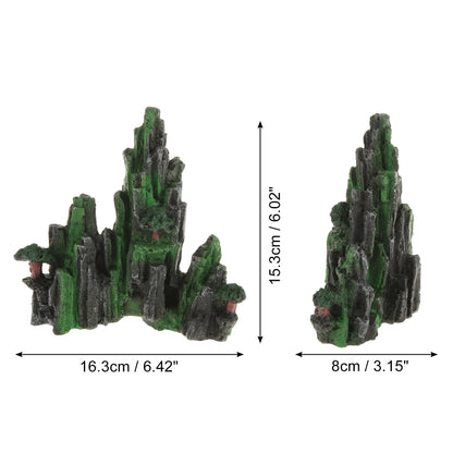 UXCELL Artificial Resin Rockery Fish Tank Landscape Aquarium Decor Mountain Hiding Cave Pet Supplies Ornament Accessories