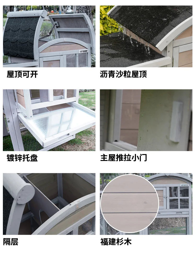 Rabbit Cage Extra Large Small Rabbit Cage Pet Rabbit Housing Outdoor Household Solid Wood Double decker Villa Breeding Cage