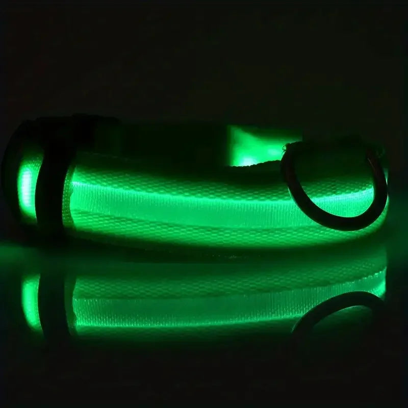 LED Safety Collar For Small And Medium Dogs - Adjustable, Flashing Glow For Night Walking