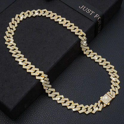 Diamond cats Dogs Necklaces Chain Collar 15MM wide Luxury Jewelry Necklace Cuban Gold Chains for Dogs and Cats
