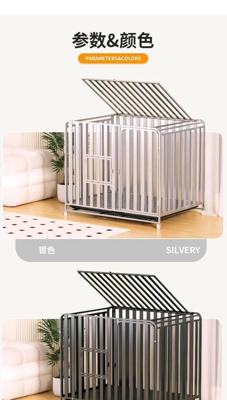 Full Square Tube Dog Cage Medium Large Dog Indoor and Outdoor Toilet Small Dog Labrador Golden Retriever Pet