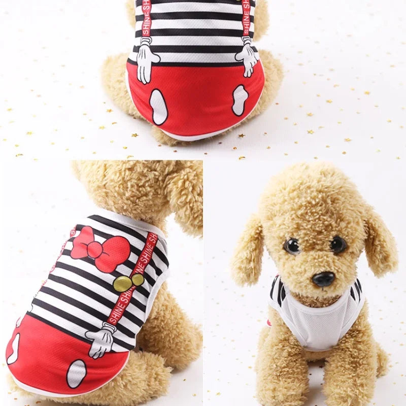 Puppy Dogs Soft Vests Pet Dog Clothes Cartoon Clothing Summer Shirt Casual T-Shirt for Small Pet Supplies