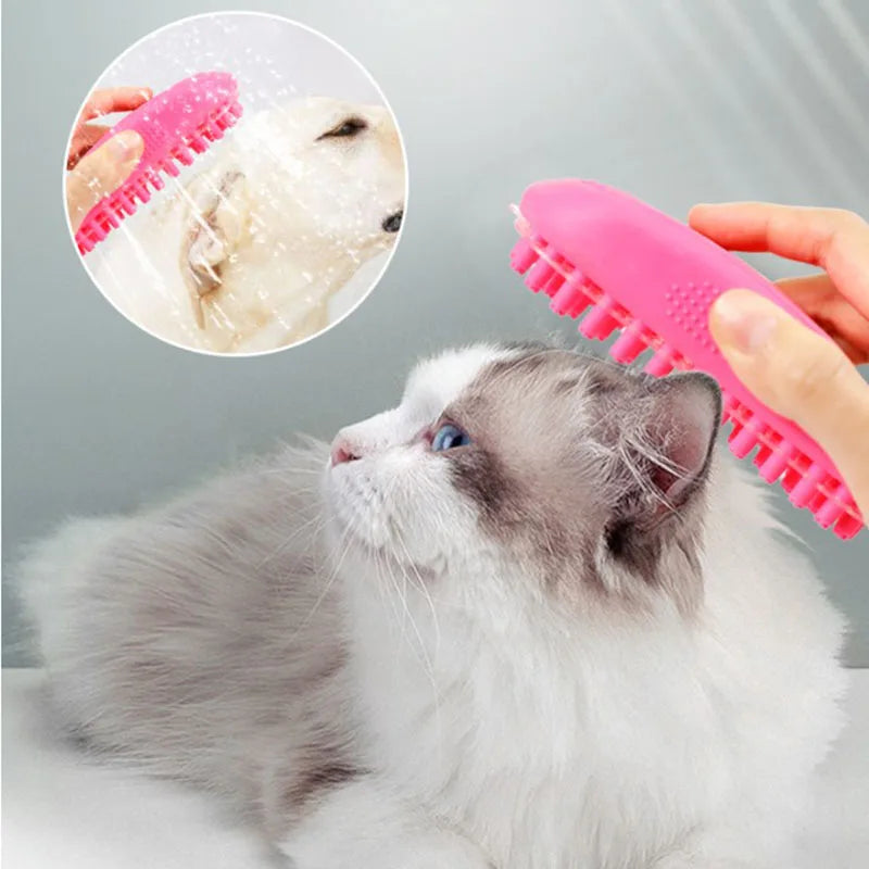 Massage Bathing Soft Needle Comb Pet Dog Cat Brush Grooming Accessories Clean Tools Silicone Brush Dog Cat Combs For Grooming