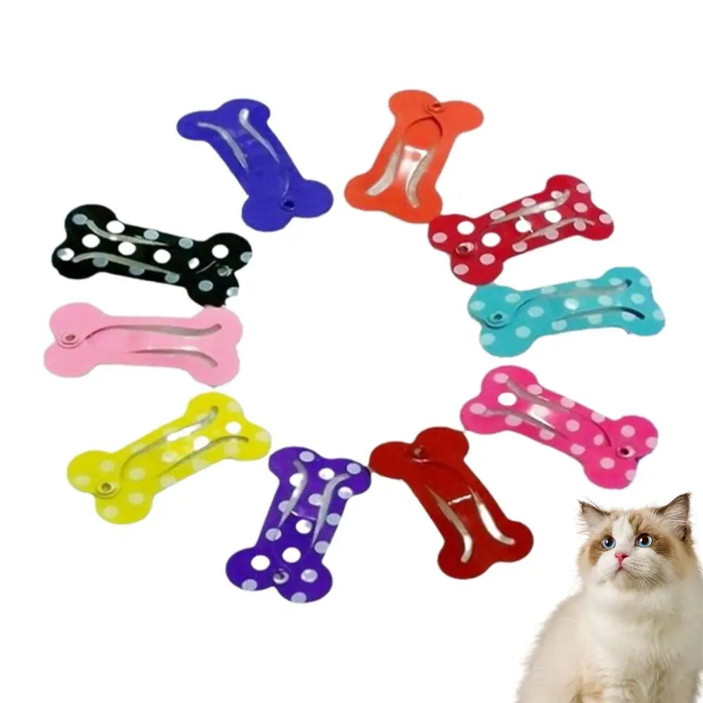 10pcs Bone Hair Clips Non Slip Dog Bone Pet Hair Clip Hairclips Metal Barrettes  Hair Accessories for Cosplay Party Pet Dogs and