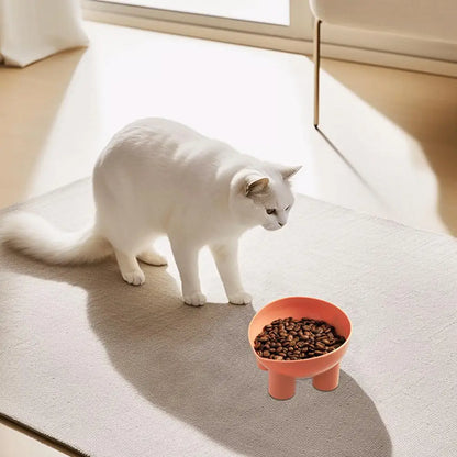Pet Supplies Macaron Color Elephant Leg Bowl Neck Protection Oblique Mouth Cat Bowl Anti-tip Plastic Pet Bowl High-legged Cat Bo