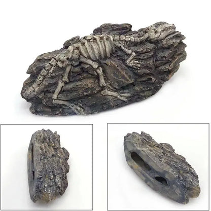 Aquarium Decorations Resin Fossil Artificial Fish Tank Ornament Shrimps Small Fish Reptile Aquarium Shelter Landscape Decor New