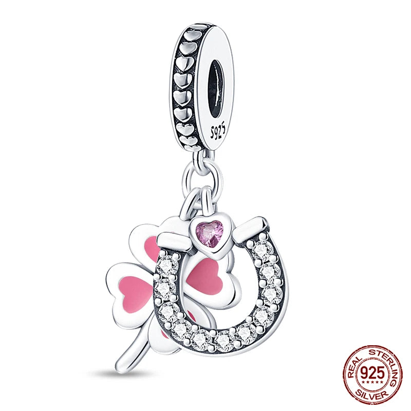 Fit Pandora 925 Original Bracelet 925 Silver Plate Flower Bird Series Charms Beads For Women Fashion DIY Jewelry Gifts Making