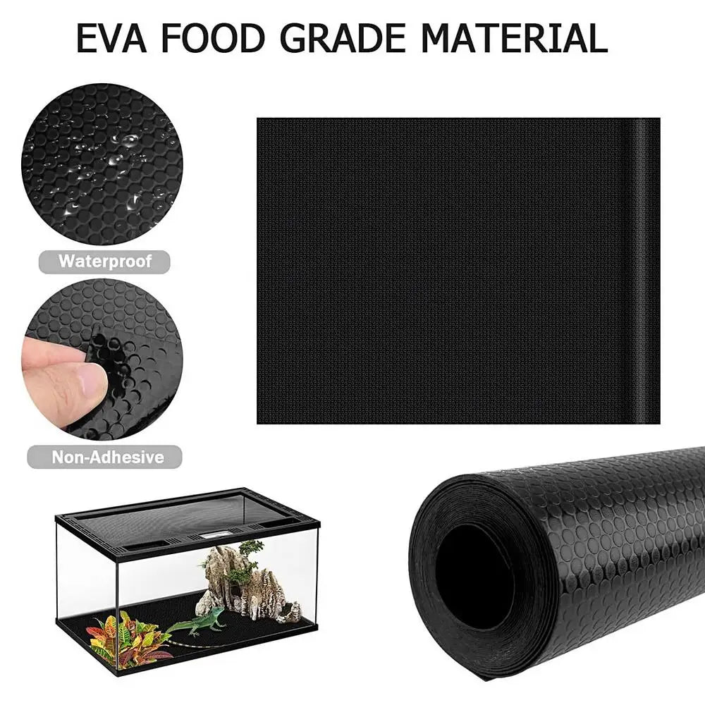 Reptile Terrarium Liner Cuttable Non-Adhesive Waterproof Substrate Mat Tank Accessories for Bearded Dragon Lizard Tortoise Gecko