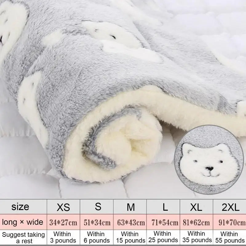 Pet Blanket Flannel Throw Flannel Throw Blanket For Dog Sleep Soft Warm Cushion Mat Washable Puppy Pads Sleep Blanket For Small
