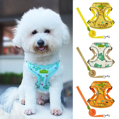 Outdoor Puppy Dog Walking Harness and Leash Set for Small Dogs Reflective Pet Harnesses Chihuahua Poodle Bichon Cat Accessories