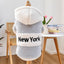 Fashion Patchwork Dog Hoodies "New York" Thick Warm Fleece Dog Hooded Coat Winter Dog Clothes for Small Medium Dogs Pet Apparel