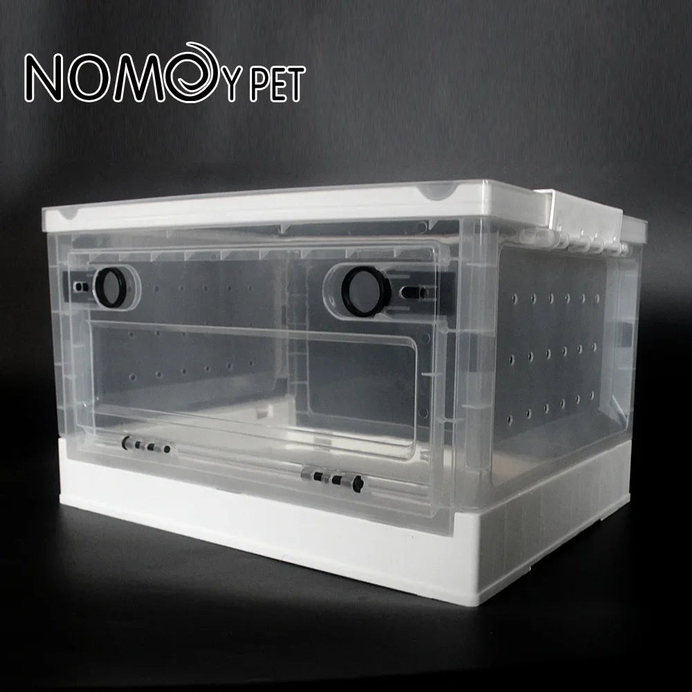 Foldable Reptile Feeding Box Anti-Drop with Screen Ventilation Spider Lizard Reptile Terrarium Hatching Container Habitat