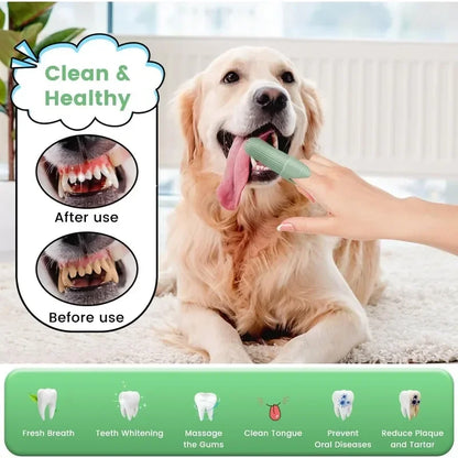 360° Cleaning Finger Toothbrush for Dogs, Food Grade Silicone Dog Finger Toothbrush, Toothbrush for Dogs Cats Dental Care