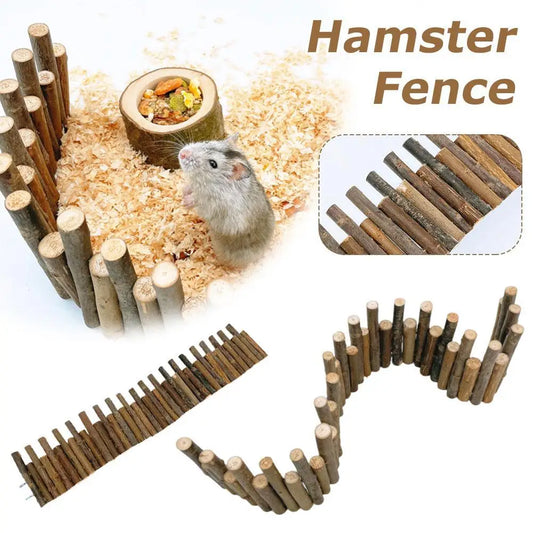 52cm Hamster Toy Fence Hedgehog Hiding House Small Pet Pet High And Low Cage Wooden Arch Bridge Hamster Play Area Wear-resistant