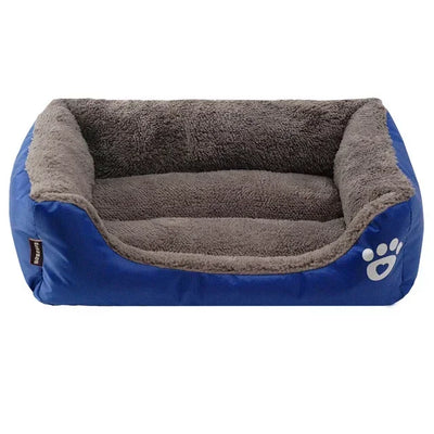 Warm Corduroy Dog Sofa Bed – Plush Fleece Pet Couch with Bolsters