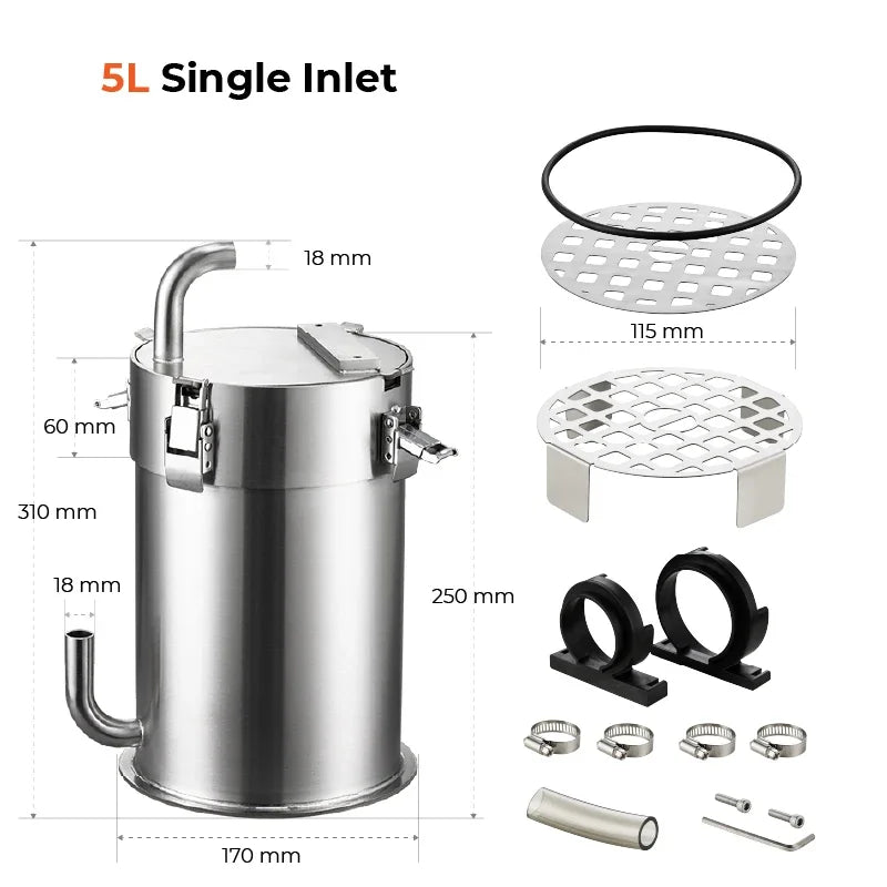 Aquarium External Filter Barrel ADA Style Fish Tank Grass Tank Stainless Steel Pro Canister Filter Premium Filter Barrel 어항 악세사리