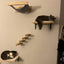 Cat Climbing Shelf Wall Mounted Cat Tree Four Step Stair Indoor Wood Scratching Post for Cat Wall Climbing Furniture Cat Hammock