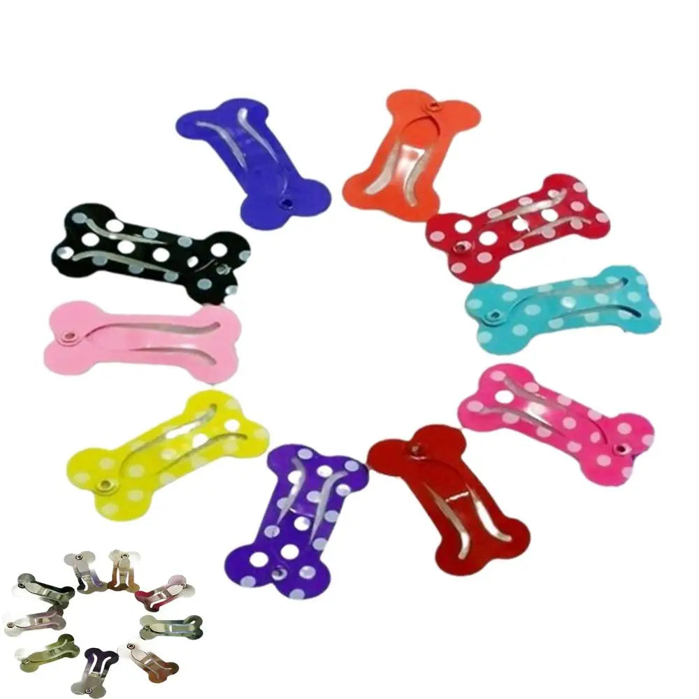 10pcs Bone Hair Clips Non Slip Dog Bone Pet Hair Clip Hairclips Metal Barrettes  Hair Accessories for Cosplay Party Pet Dogs and
