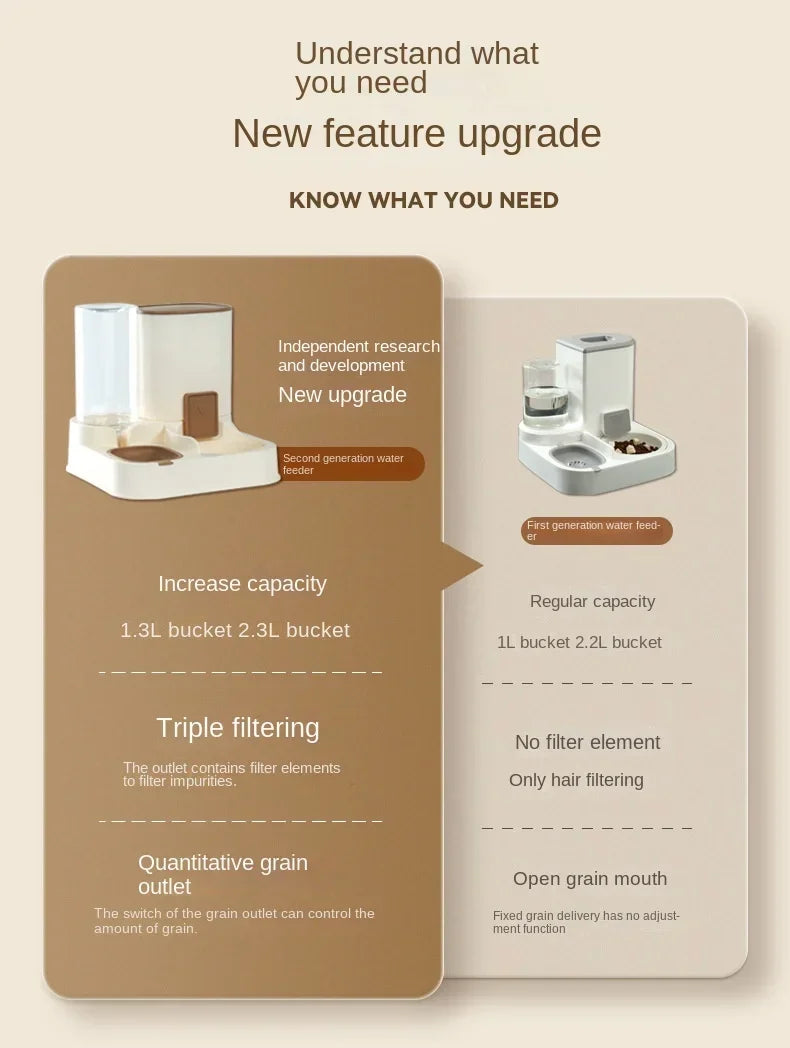 New Type of Pet Cat Large Water Dispenser Automatic Water Feeder Food Container Water and Grain Integrated Dry Wet Separation