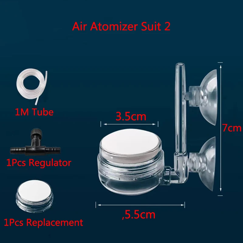 1Pcs Air Pump Sand Stone Aquarium Oxygen Pump Fresh Air Stone Nano Bubble Bar Aquarium Fish Tank Aerator Pump with Suction Cup