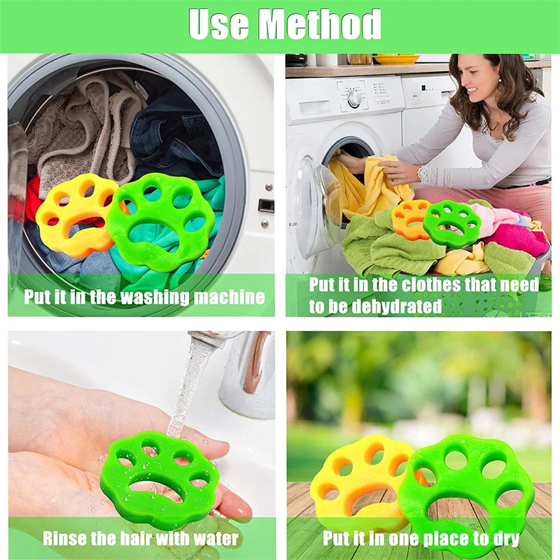 2PCS Pet Hair Remover Washing Machine Hair Remover Reusable Cat Dog Fur Lint Hair Remover Clothes Dryer Cleaning Laundry Tools