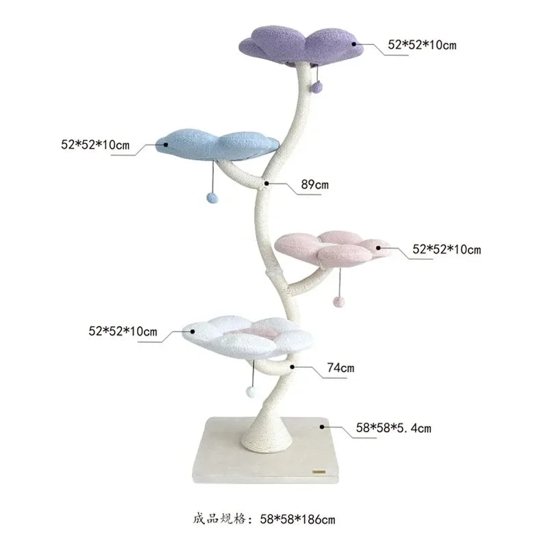 Cat Climbing Frame Big Cat Claw Tree Nest Tower Sisal Grinding Claw Rod Removable Washable Pet Entertainment To Rest Products