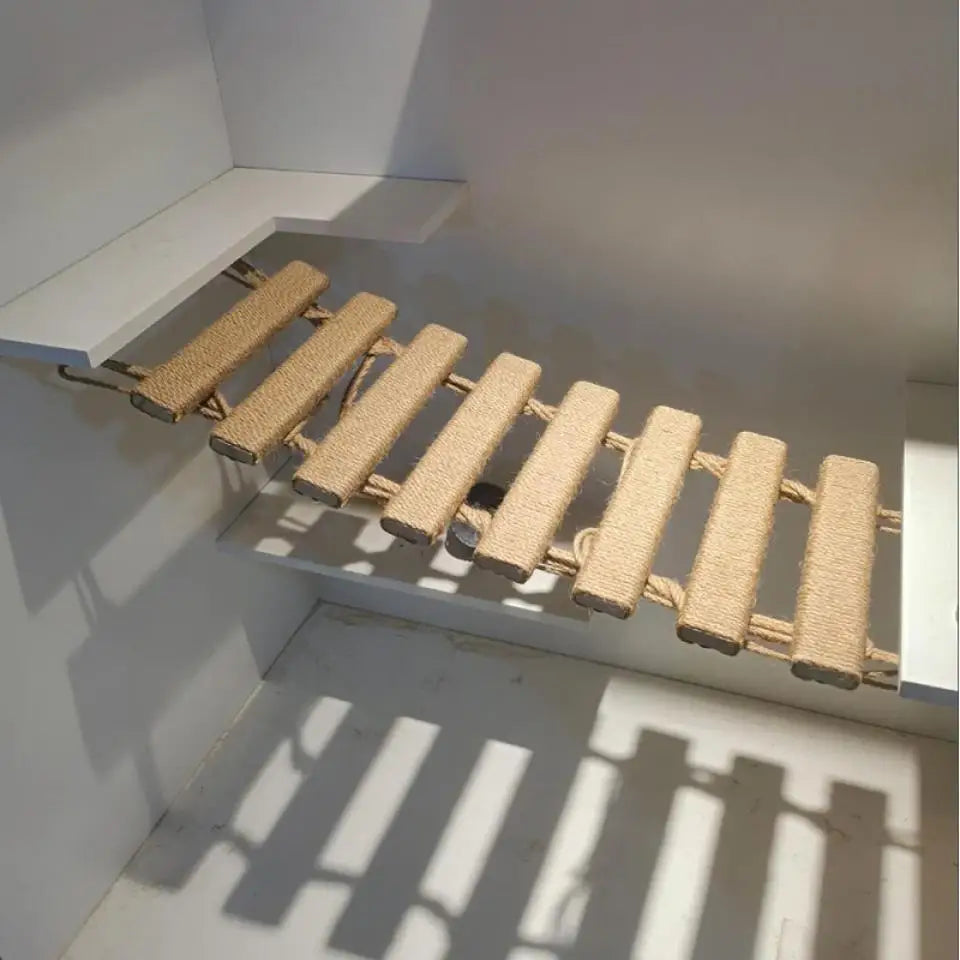 Cat Wall Climbing Frame Wall Mounted Cat Tree Furniture Wooden Stairway Shelves for Cats Perches Activity Cat Scratching Post