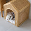 House Pet Bed Roof Kennel Rattan Cat Cat Bed Kitten Puppy Handmade Rattan Bed ins Korean Natural Rattan