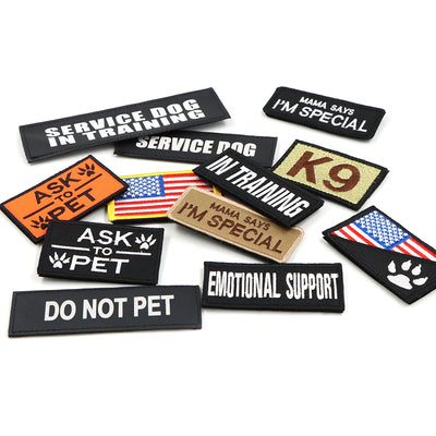 12 Pieces Tactical Patch Bundle for Dog Vest Harness Collar Personalized Patches Tags Sticker K9 Label Military Service Dog