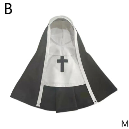 Pet Cat Halloween Costumes Nun Cloak For Small Pet Cosplay Dress Kawaii Pet Clothes Cat Kitten Puppy Funny Accessoties Gift F2A4