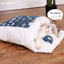 Japanese Cat Bed Winter Removable Warm Cat Sleeping Bag Deep Sleep Pet Dog Bed House Cats Nest Cushion with pillow
