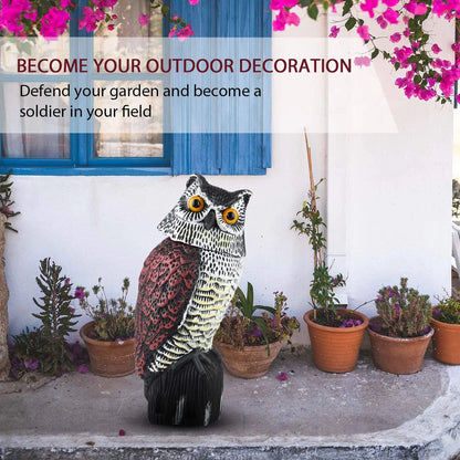 Owl Decoys to Scare Birds Squirrels Away Realistic Bird Repeller Owl Prowler Decoy Protection Repellent Pest Control Scarecrow