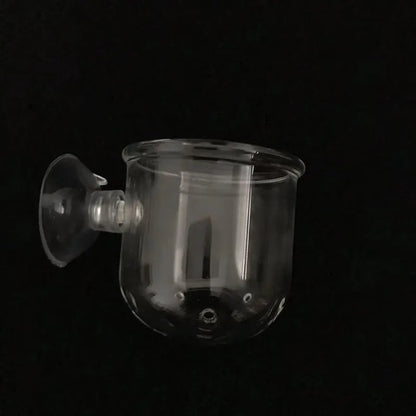 1Pc Glass Aquarium Feeder Hanging Fish Tank Mini Crystal Pot Polka Water Potted Planting Cylinder Cup Aquarium Decor Accessories