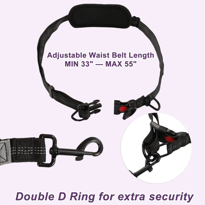 UXCELL Fashion Dog Leash for Two Large Dog Up to 330 Ib 6.6-7.6FT Long Hands Free Waist Leash for Dog Walking Dog Leads