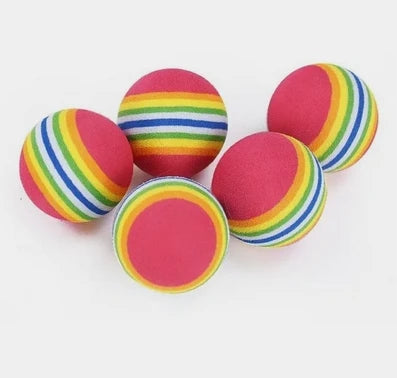 Pet Rainbow Ball Colorful Balls Cat Toy Balls EVA Foam Cotton Balls Pet Toy Balls Small Dog Supplies