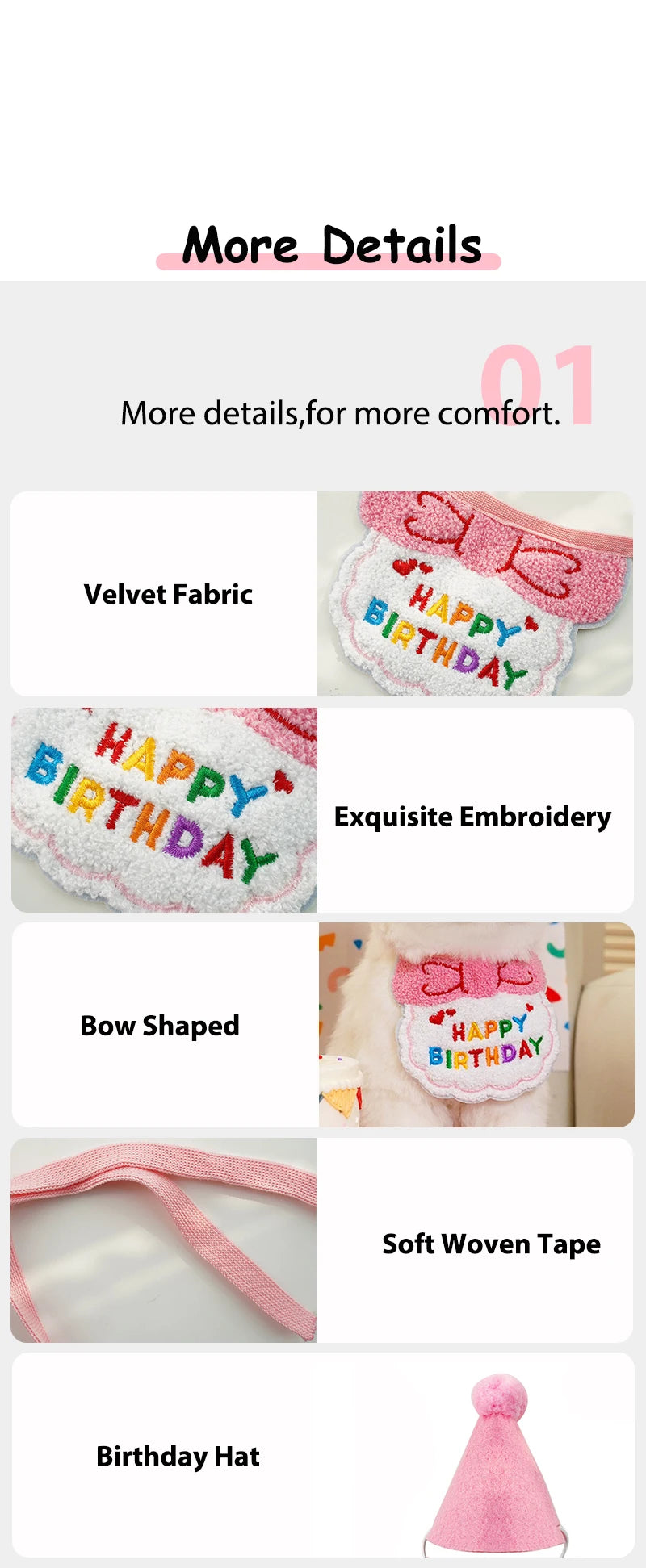 Lightweight Polyester Pet Cat Collars Birthday Decorate Puppy Chihuahua Saliva Necklace Cap Lace Up Adjustable Kitten Bandana