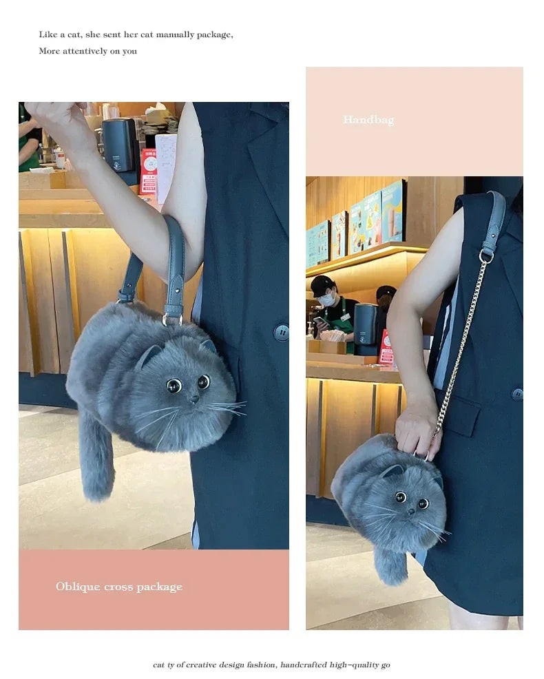Handmade Cat Doll Bag Girl To Girl Birthday Gift Go Heart Niche Senior Practical, Cat Bag, A Variety of Ways To Use, Cute Cat