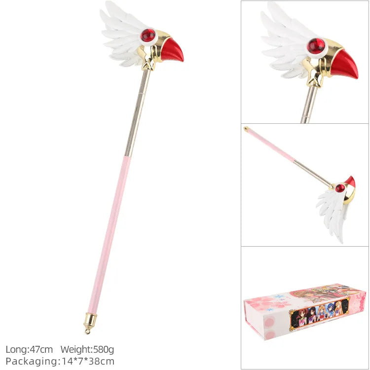 Brdwn Card Captor Clear Sakura Kinomoto Sakura Cosplay Birds Head Magic Wand Boxed Zinc Alloy Model Toy