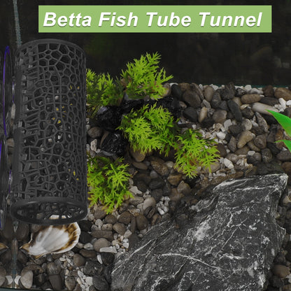 UXCELL Fish Tank Betta Fish Tube Tunnel with Holes Betta Fish Cave Tunnel for Shrimp Reptiles Amphibians Habitat Decoration