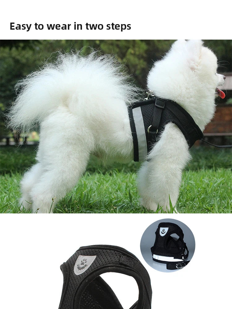 Pet Leash Undershirt Type Harness Breathable Reflective Adjustable Chest Harness Outdoor Dog Carrying Supplies