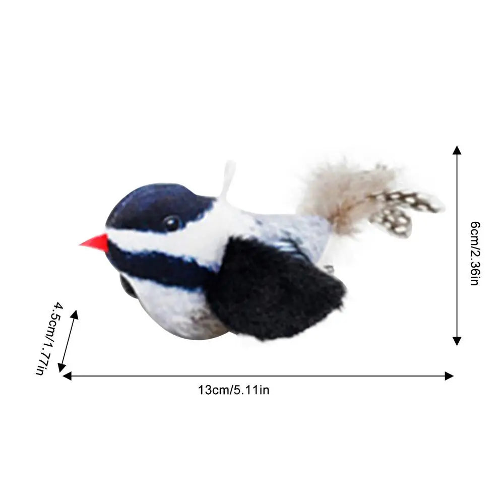 Bird Sound Cat Toy Interactive Cat Kicker Flapping Bird Vivid Bird Chirp Tweet Indoor Kitty Kitten Exercise Toys Rechargeable
