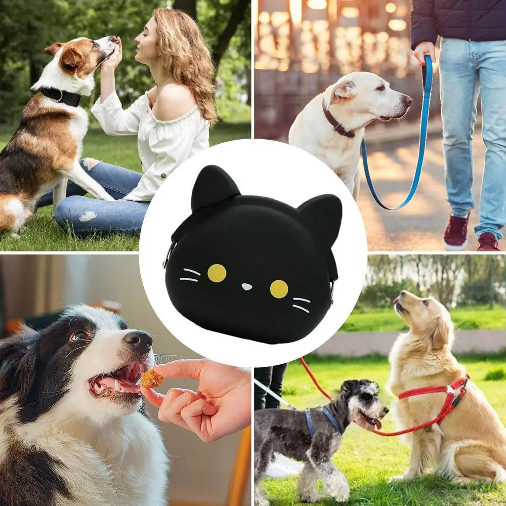 Dog Treat Training Pouch Silicone Pet Feed Snack Reward Pocket Fanny Pack Waterproof Dog Food Dispenser for Pet Training Walking