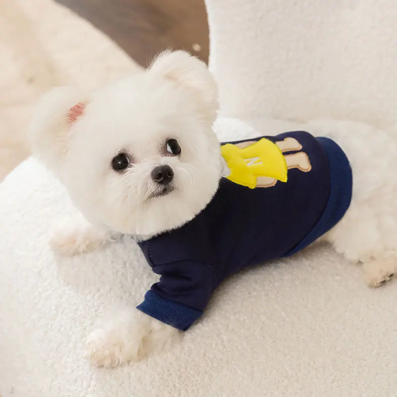 Cute Dog Clothes Bear Letter Print Pet Dog Hoodies Puppy Warm Coat Autumn Winter Dog Sweatshirt Chihuahua Apparel Cat Dlothing