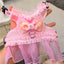 Dog Bow Dress Harness Leash Set for Small Medium Dogs Breathable Mesh Pet Tulle Skirt with Sequins Luxury Design Dog Clothes