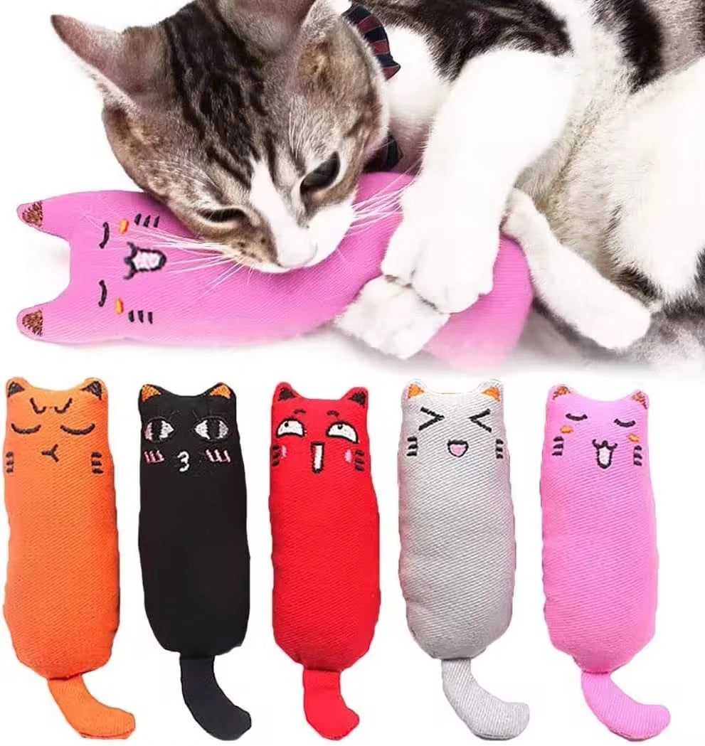 Bite Resistant Catnip Toy for Cats,Catnip Filled Cartoon Mice Cat Teething Chew Toy
