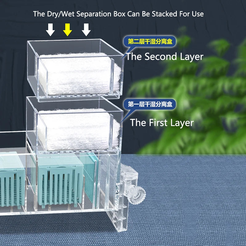 New Fish Tank Waterfall Filter Box Wall Mounted Built-in Silent Circulating Water Purifier For Aquarium Tank Box With Water Pump
