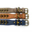 Bronze Spiked Studded Leather Dog Collars For Small Medium Large Dogs Pet Spike Collar Rivets Anti-Bite Pet Products Neck Strap