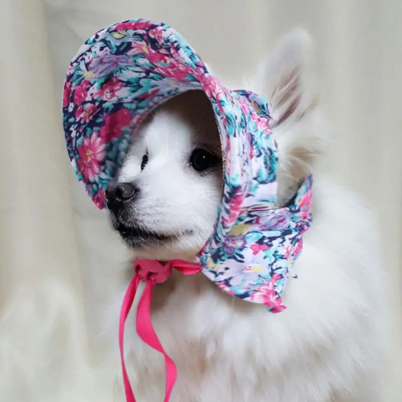 Cat Summer Hat Summer Pet Visor Adjustable Dog Travel Sport Hats Breathable Sun Protection Hat Floral Dog Baseball Hat For Cats