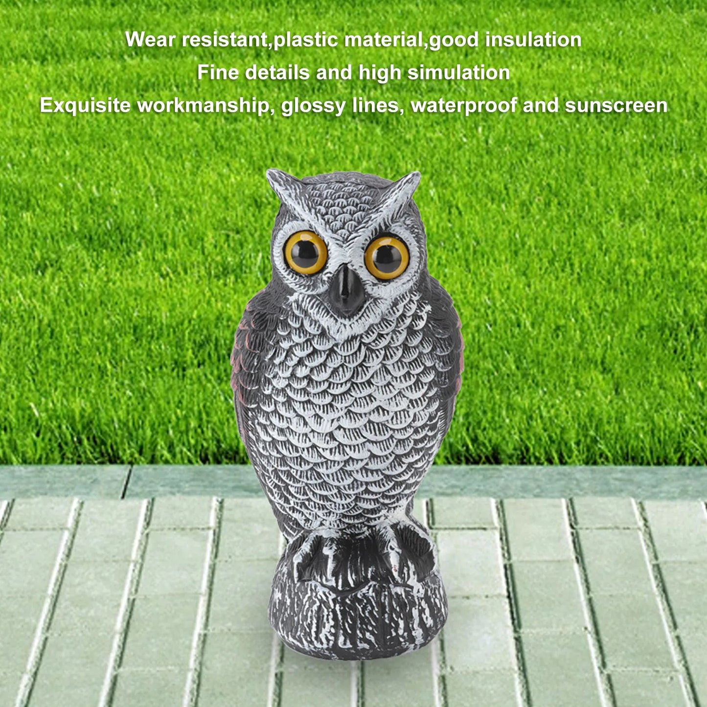 Owl Bird Deterrent Garden Plastic Owls to Keep Birds Away Waterproof Sunscreen Owl to Scare Birds Away Fake Owl for Birds