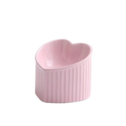 Handcrafted Colorful Ceramic Pet Bowl with Slanted Mouth Design - Ideal for Cats and Small Dogs High Quality